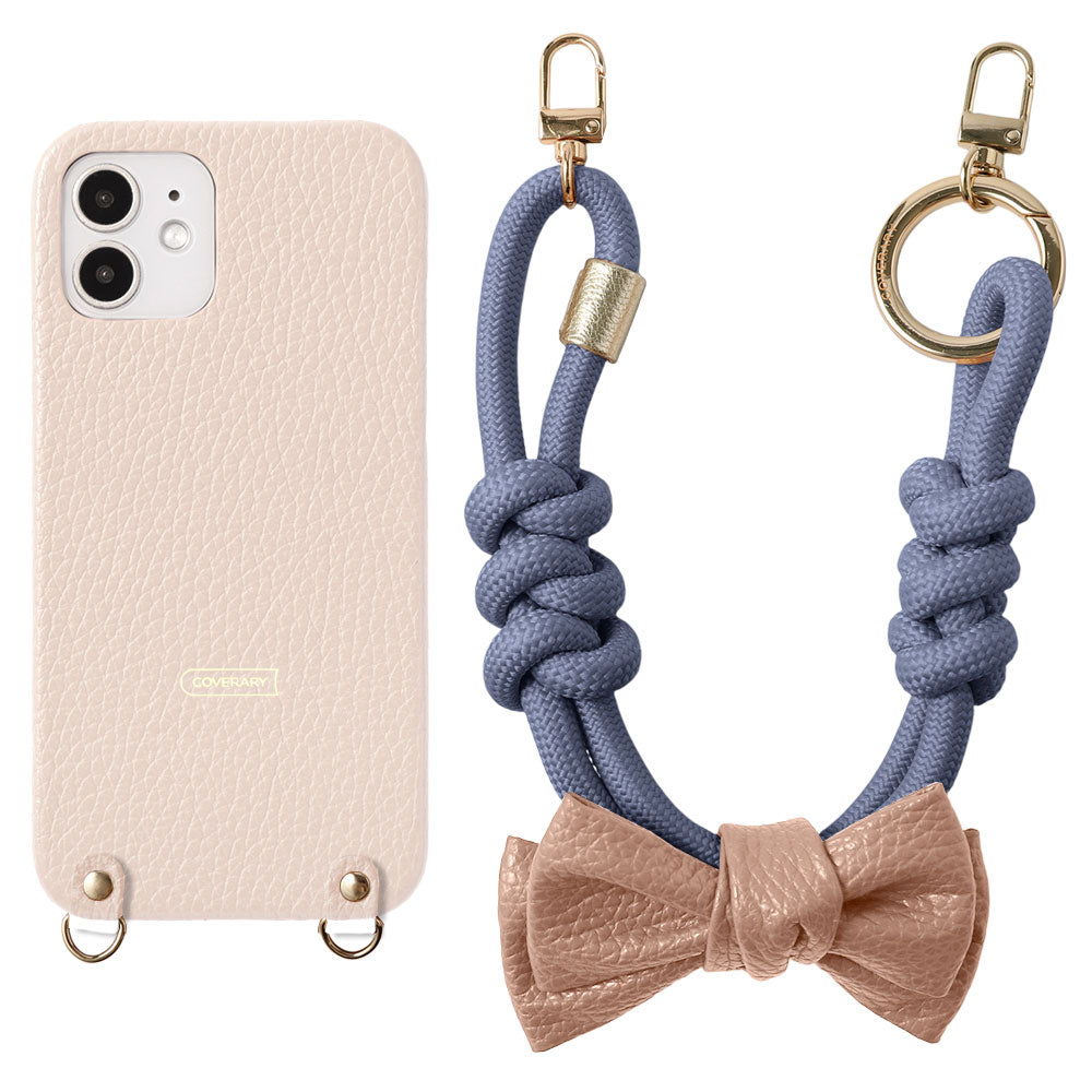 Genuine Leather 32 Colors Italian Shrink Leather Double Ribbon Paracord Hand Strap Attached Back Case