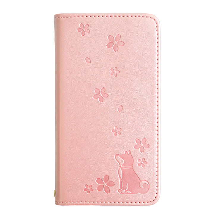 ヴィーガンレザー 犬柄 エンボス 手帳型ケース Google Pixelシリーズ