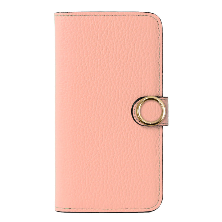 Cuir véritable 32 couleurs cuir italien grainé étui portefeuille avec anneau doré pour cartes (avec ceinture) série Xperia