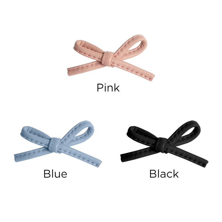 Sangle courte et bandoulière en cuir avec nœud et perles