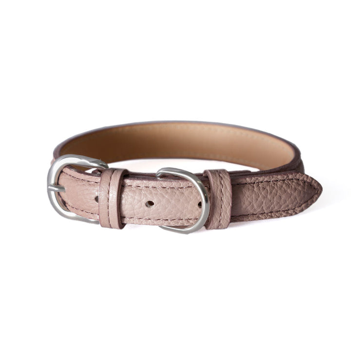 ペット 首輪 本革 6色 イタリアンシュリンクレザー ぷっくり