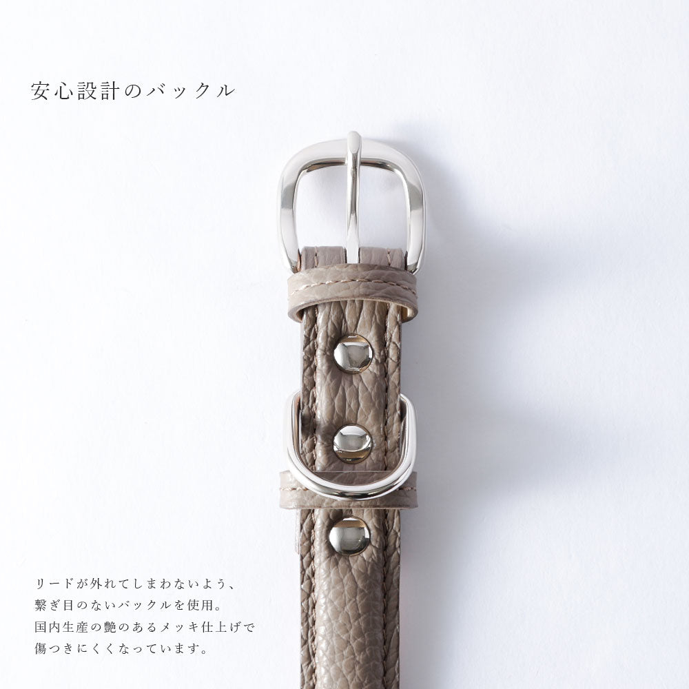 ペット 首輪 本革 6色 イタリアンシュリンクレザー ぷっくり