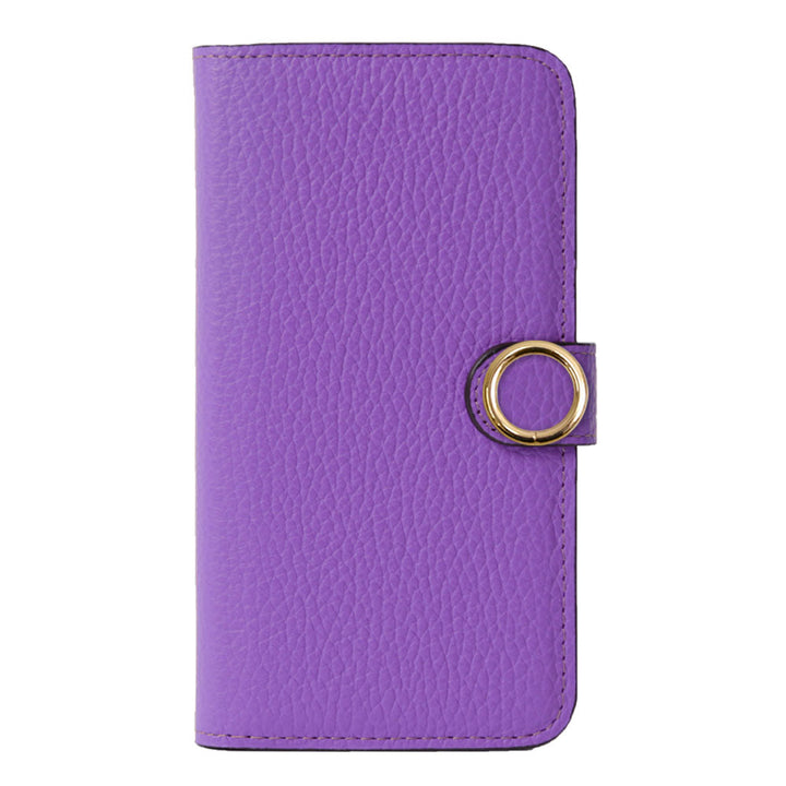 Cuir véritable 32 couleurs cuir italien grainé étui portefeuille avec anneau doré pour cartes (avec ceinture) série Xperia
