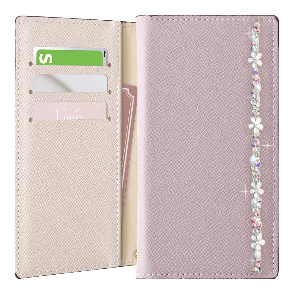 Vegan Leather Bicolor Stand Function Flower Line Deco Wallet Case for iPhone Series