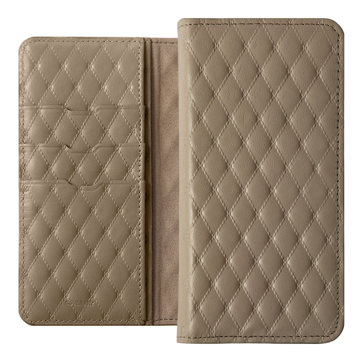 本革 キルティングレザー カード収納 手帳型ケース AQUOSシリーズ