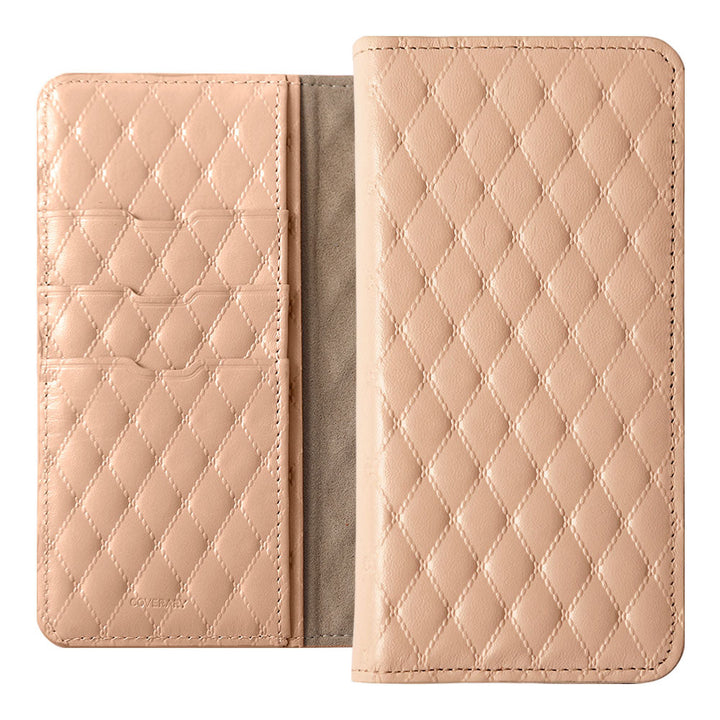 本革 キルティングレザー カード収納 手帳型ケース iPhoneシリーズ