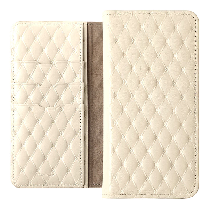 本革 キルティングレザー カード収納 手帳型ケース