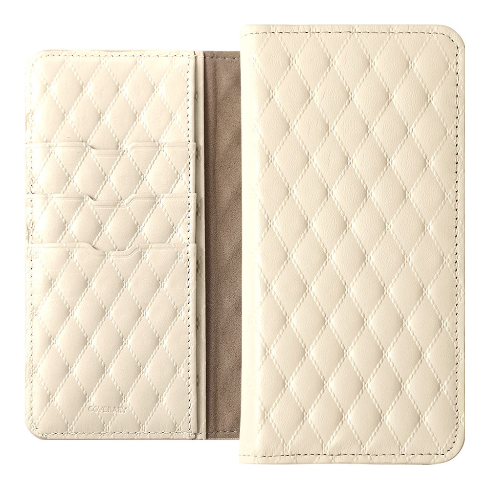 本革 キルティングレザー カード収納 手帳型ケース AQUOSシリーズ