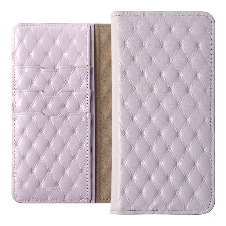 本革 キルティングレザー カード収納 手帳型ケース Xperiaシリーズ