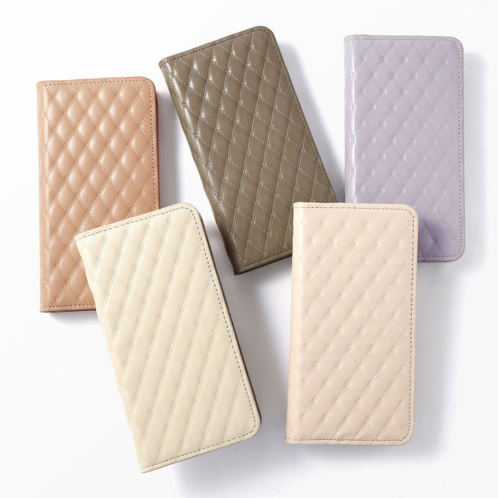本革 キルティングレザー カード収納 手帳型ケース AQUOSシリーズ