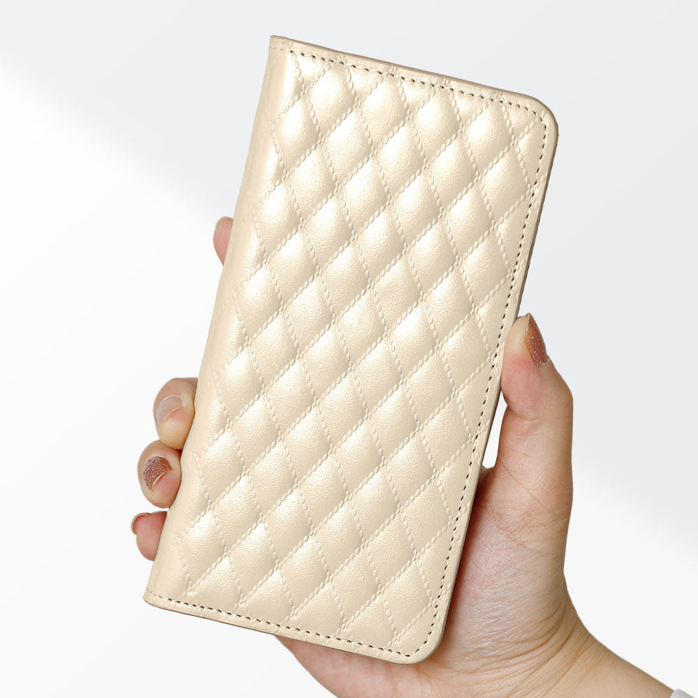 本革 キルティングレザー カード収納 手帳型ケース iPhoneシリーズ