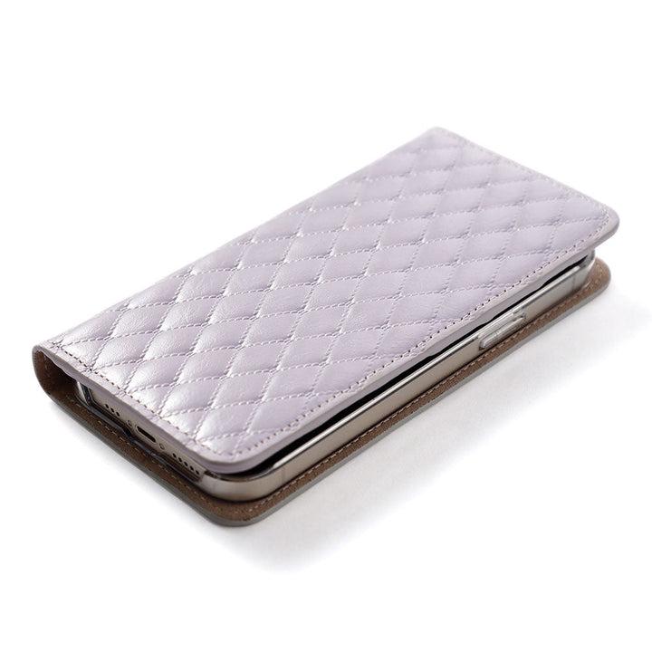 本革 キルティングレザー カード収納 手帳型ケース Xperiaシリーズ