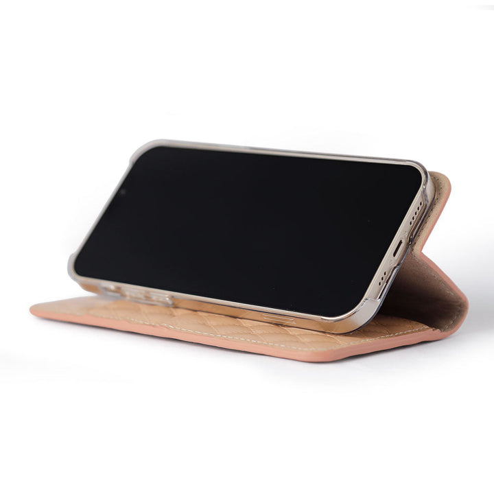 本革 キルティングレザー カード収納 手帳型ケース Xperiaシリーズ