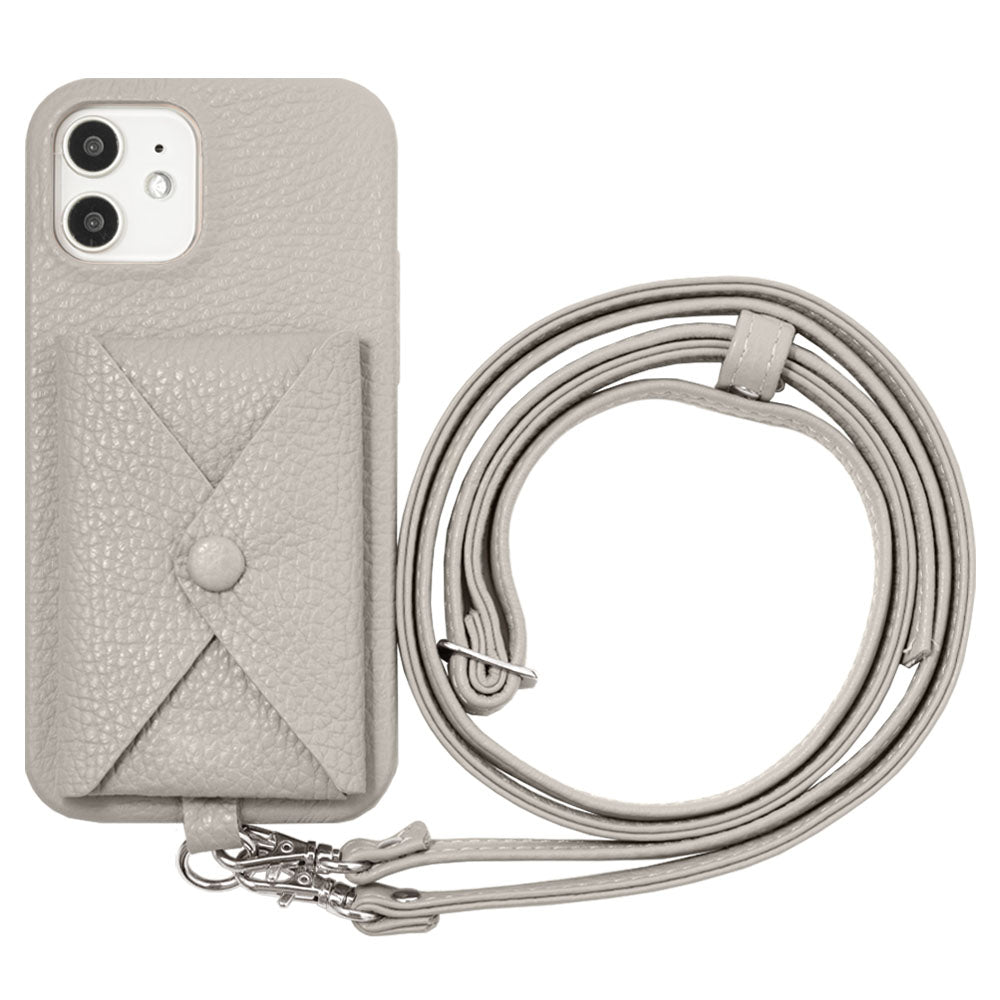 Genuine leather 32 colors Italian shrink leather with pocket with shoulder strap back case iPhone series