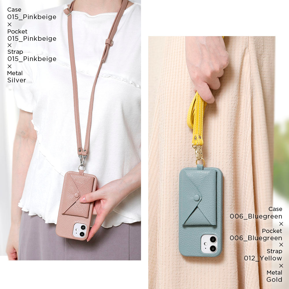 Genuine leather 32 colors Italian shrink leather with pocket with shoulder strap back case Galaxy series