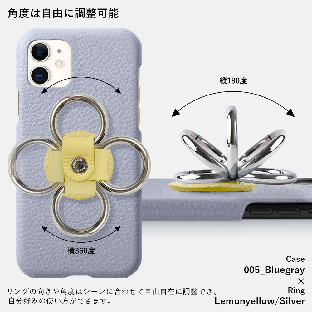 本革 32色 イタリアンシュリンクレザー スマホリング付き 背面ケース Xperiaシリーズ