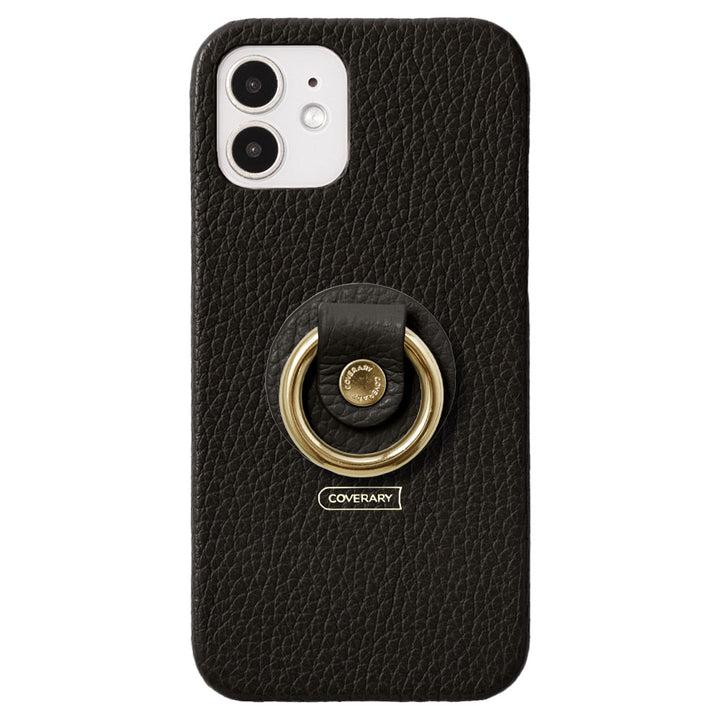 Genuine leather 32 colors Italian shrink leather with smartphone ring back case for iPhone series