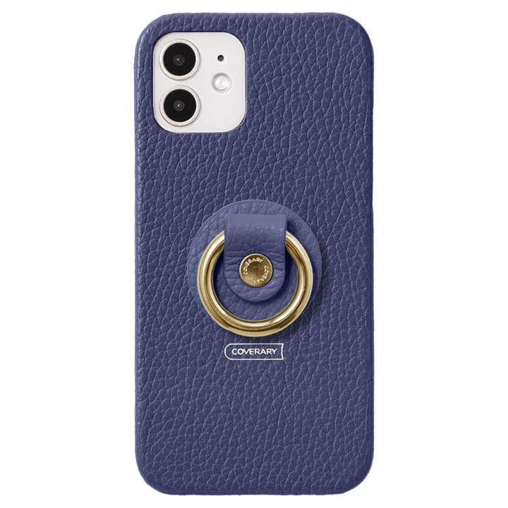 Coque arrière en cuir véritable italien grainé 32 couleurs avec anneau pour smartphone pour la série Xperia