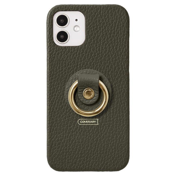 Coque arrière en cuir véritable italien grainé 32 couleurs avec anneau pour smartphone pour la série Xperia