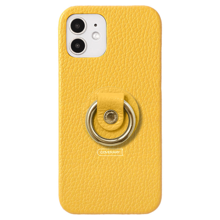 Coque arrière en cuir véritable italien grainé 32 couleurs avec anneau pour smartphone pour la série Xperia