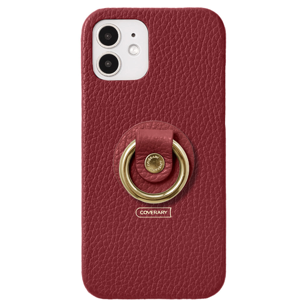 Cuir véritable 32 couleurs cuir italien grainé avec anneau pour smartphone coque arrière série Galaxy
