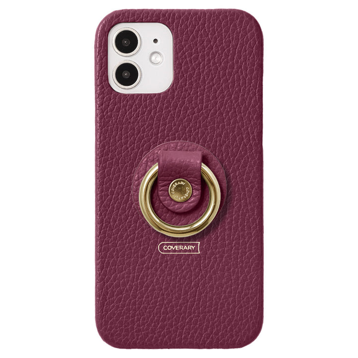 Cuir véritable 32 couleurs cuir italien grainé avec anneau pour smartphone coque arrière série Galaxy