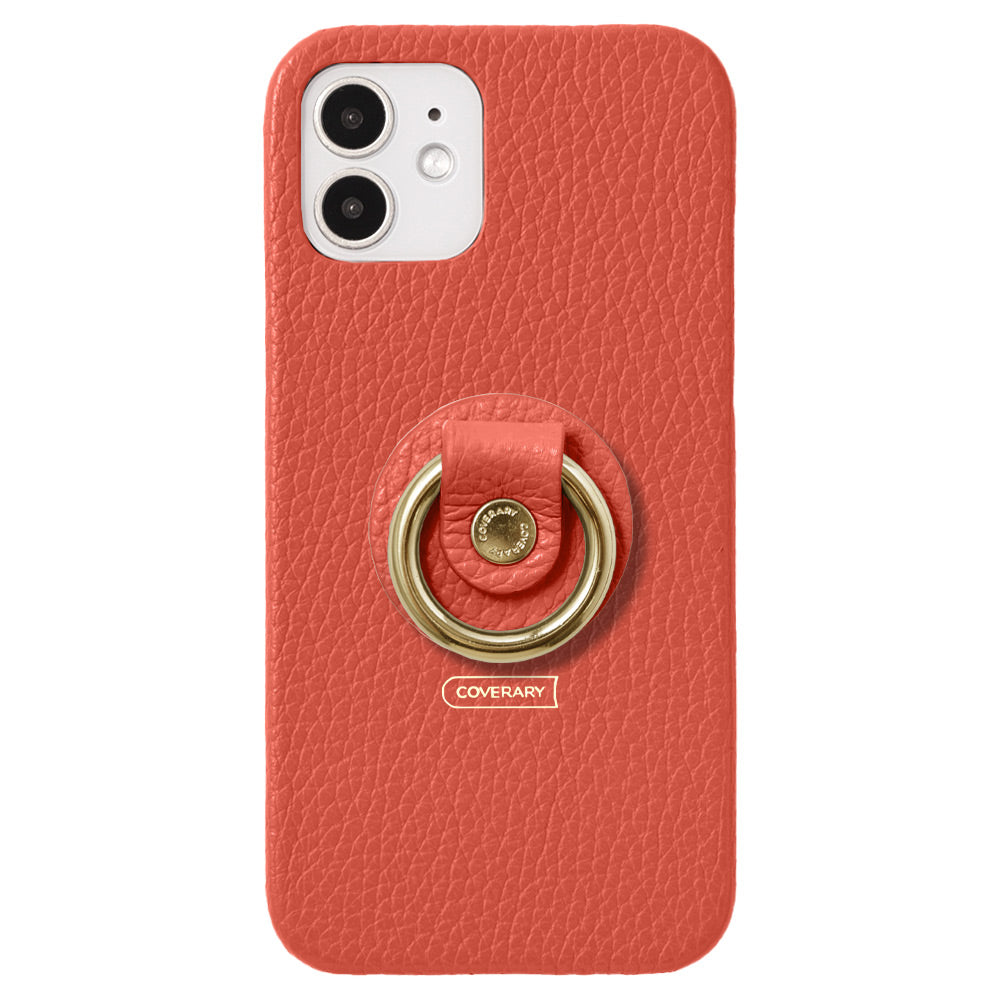 Coque arrière en cuir véritable italien grainé 32 couleurs avec anneau pour smartphone pour la série Xperia