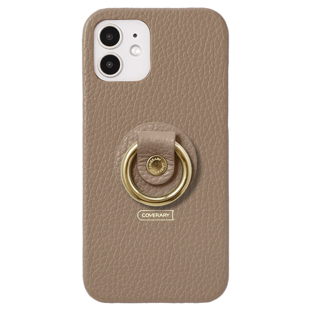 Genuine leather 32 colors Italian shrink leather with smartphone ring back case for iPhone series