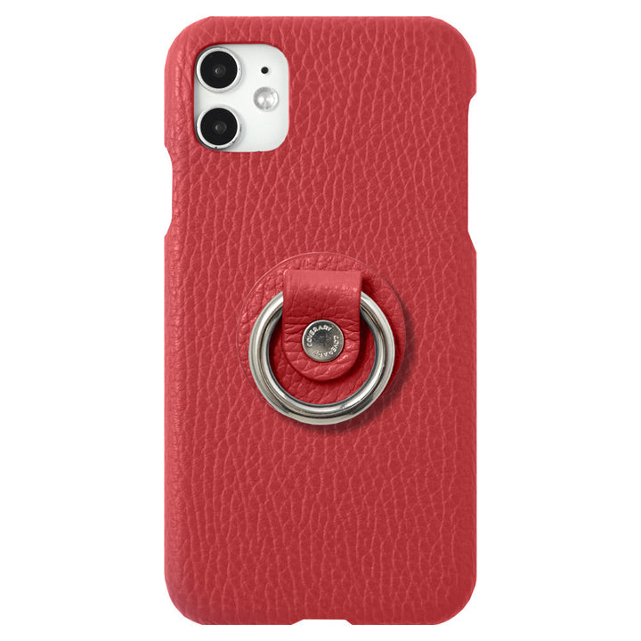 Cuir véritable 32 couleurs cuir italien grainé avec anneau pour smartphone coque arrière série Galaxy