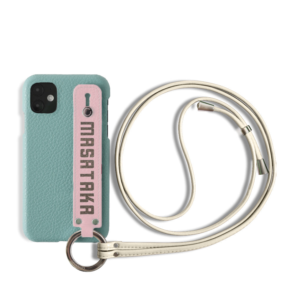 Genuine leather 32 colors Italian shrink leather with hand belt strap back case name engraving laser marking (branding) AQUOS series