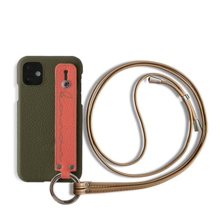 Genuine leather 32 colors Italian shrink leather with hand belt strap back case name engraving laser marking (branding) AQUOS series