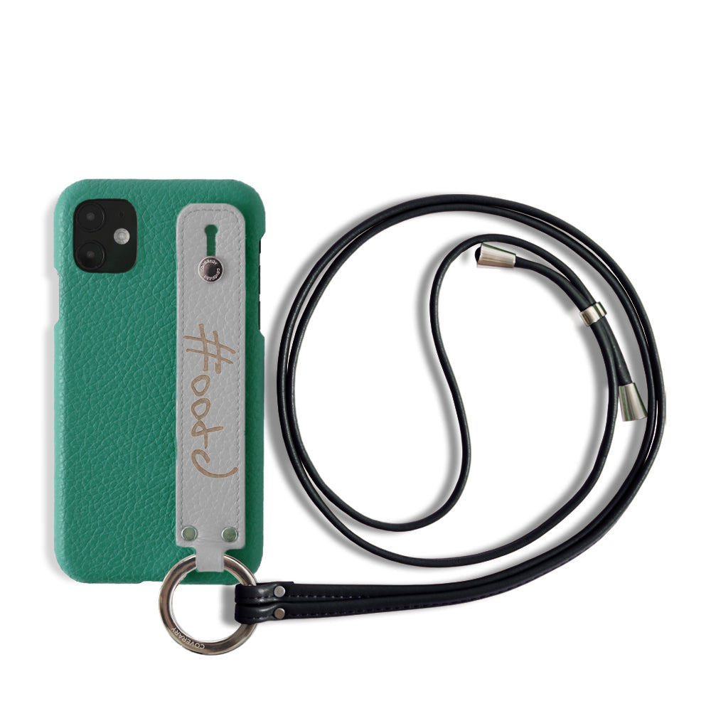 Genuine leather 32 colors Italian shrink leather with hand belt strap back case name engraving laser marking (branding) AQUOS series