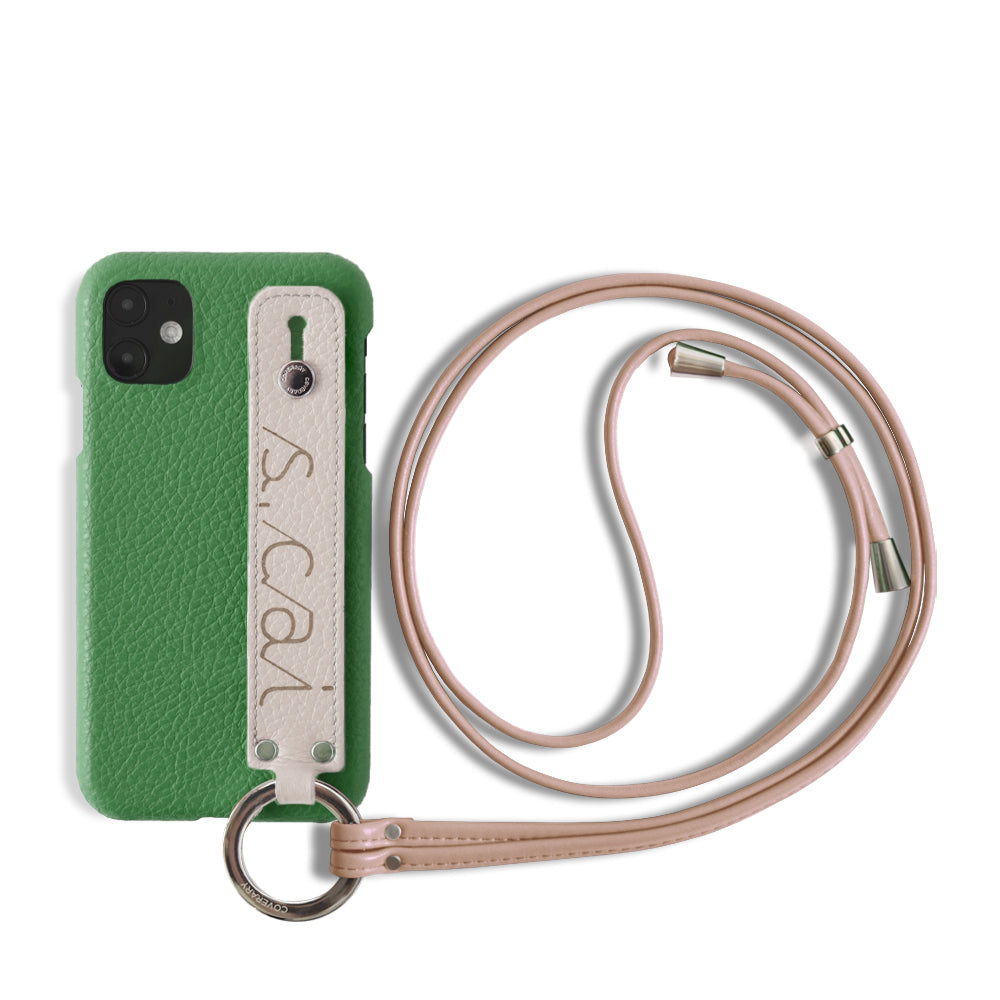 Genuine leather 32 colors Italian shrink leather with hand belt strap back case name engraving laser marking (branding) AQUOS series