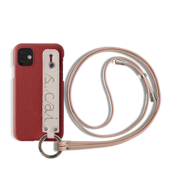 Cuir véritable 32 couleurs cuir italien grainé avec poignée à main et sangle, coque arrière, gravure au laser (marquage à chaud) pour la série Xperia