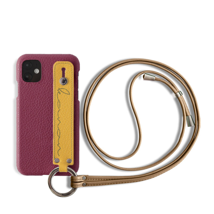 Cuir véritable 32 couleurs cuir italien grainé avec poignée à main et sangle, coque arrière, gravure au laser (marquage à chaud) pour la série Xperia