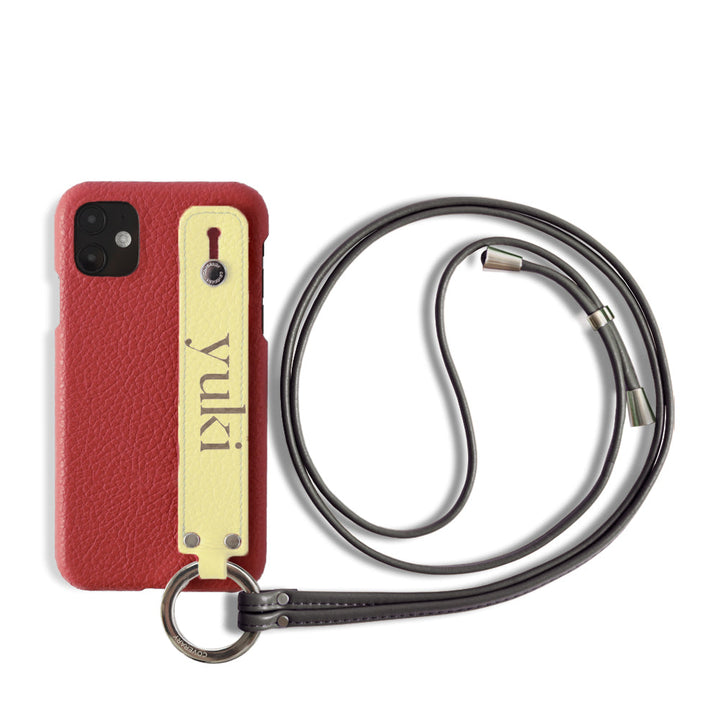 Genuine leather 32 colors Italian shrink leather with hand belt strap back case name engraving laser marking (branding) AQUOS series