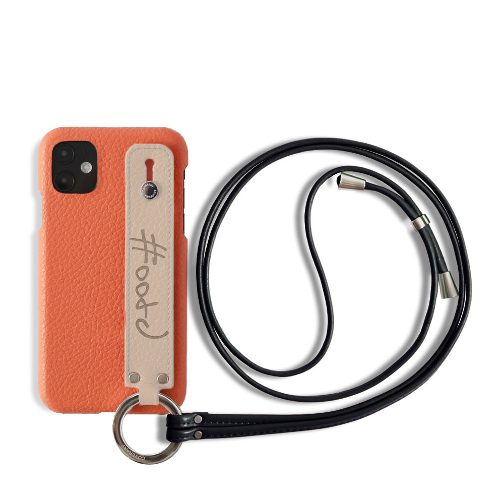 Cuir véritable 32 couleurs cuir italien grainé avec poignée à main et sangle, coque arrière, gravure au laser (marquage à chaud) pour la série Xperia