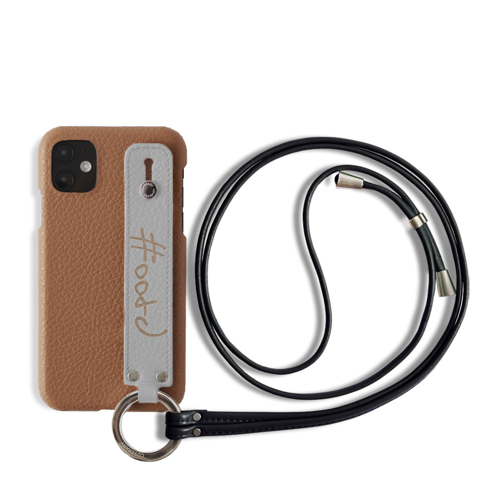 Cuir véritable 32 couleurs cuir italien grainé avec poignée à main et sangle, coque arrière, gravure au laser (marquage à chaud) pour la série Xperia