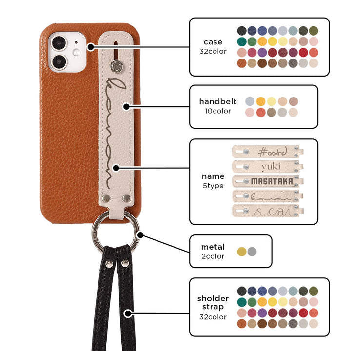 Genuine leather 32 colors Italian shrink leather with hand belt strap back case name engraving laser engraving (branding) Google Pixel series