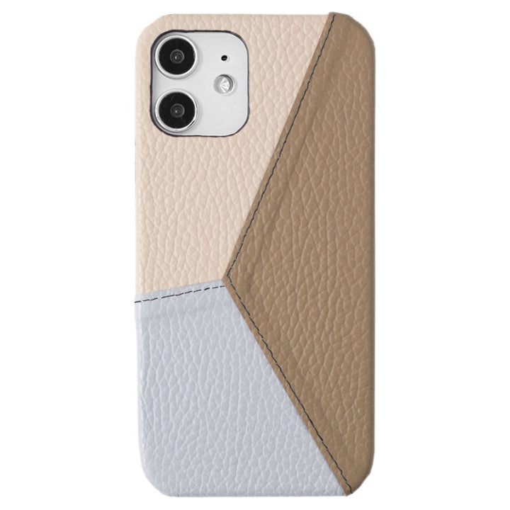 Étui arrière en cuir véritable italien à effet grainé, patchwork tricolore, pour la série Google Pixel