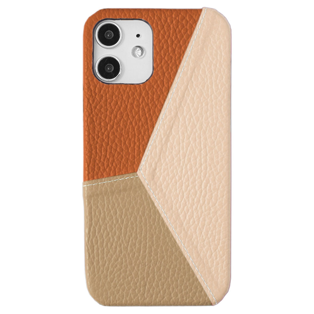 Étui arrière en cuir véritable italien à effet grainé, patchwork tricolore, pour la série Google Pixel