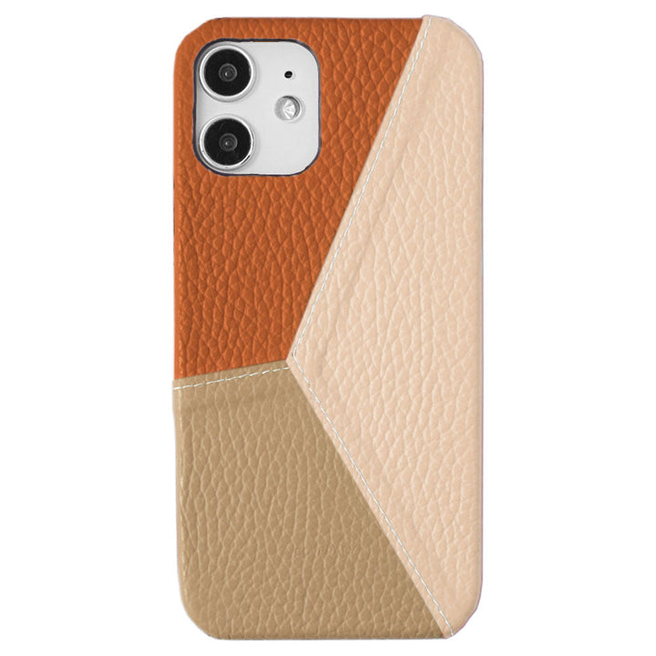 Étui arrière en cuir véritable italien à effet grainé, patchwork tricolore, pour la série Google Pixel