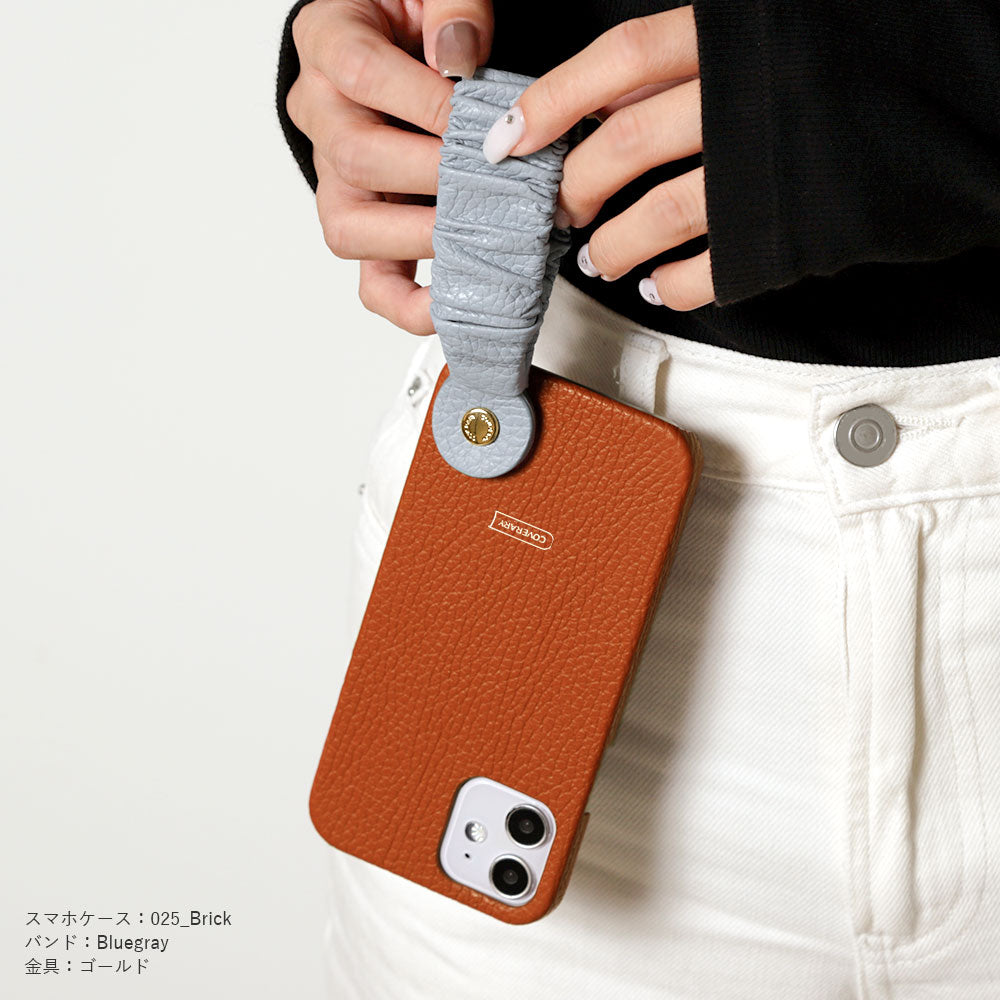 Genuine leather 32 colors Italian shrink leather 3-way band attached back case AQUOS series