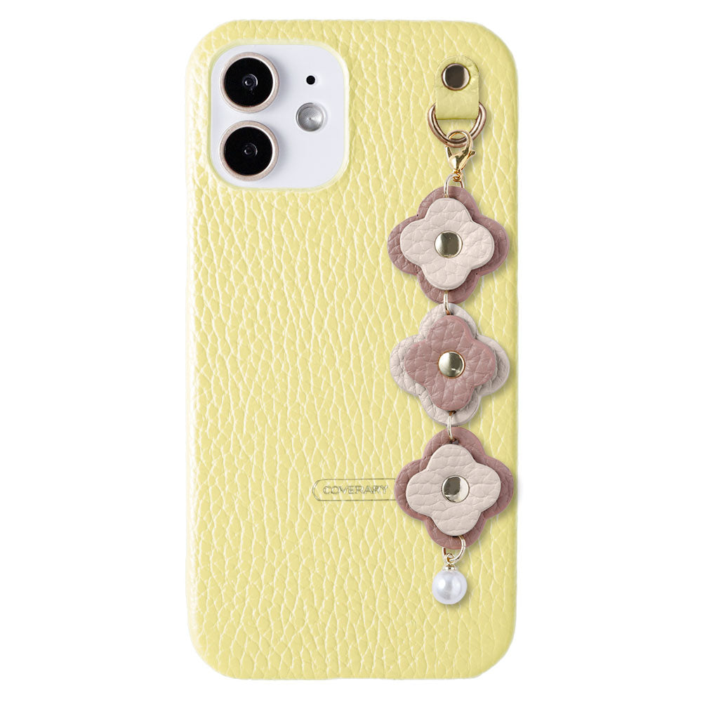 Cuir véritable 32 couleurs cuir italien grainé Charm fleur triple coque arrière série AQUOS