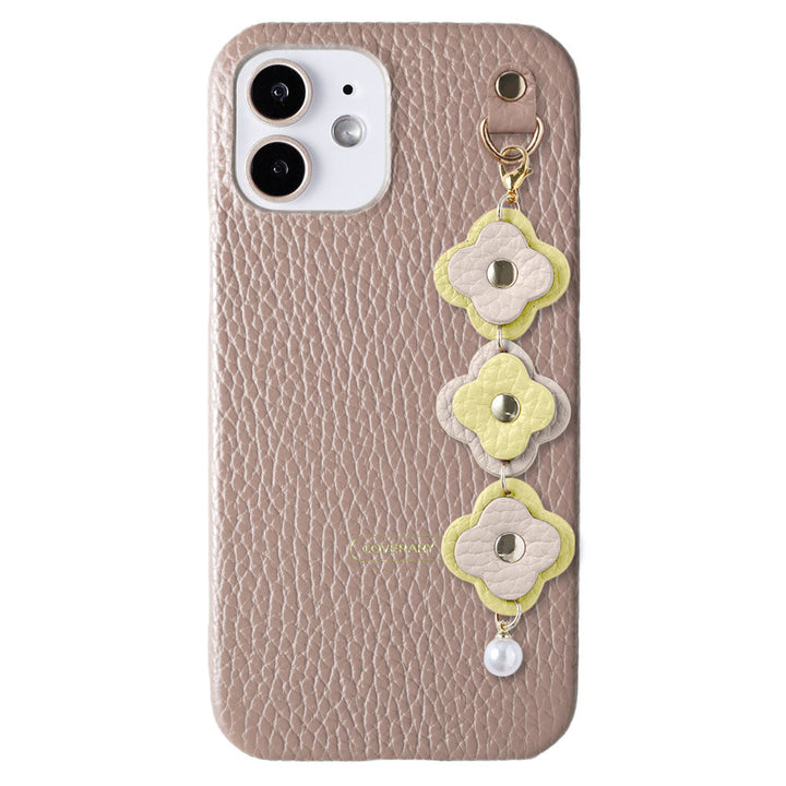 Cuir véritable 32 couleurs cuir italien grainé Charm fleur triple coque arrière série AQUOS