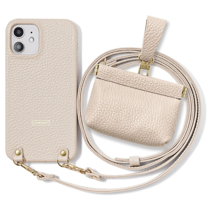 Genuine leather 32 colors Italian shrink leather mini pouch & shoulder strap included back case Galaxy series