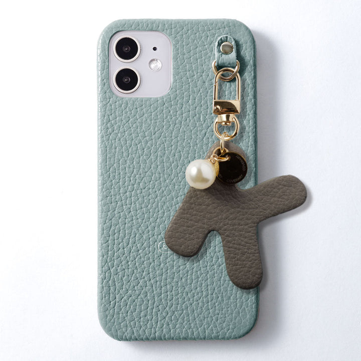 Genuine leather 32 colors Italian shrink leather BIG initial charm back case Galaxy series