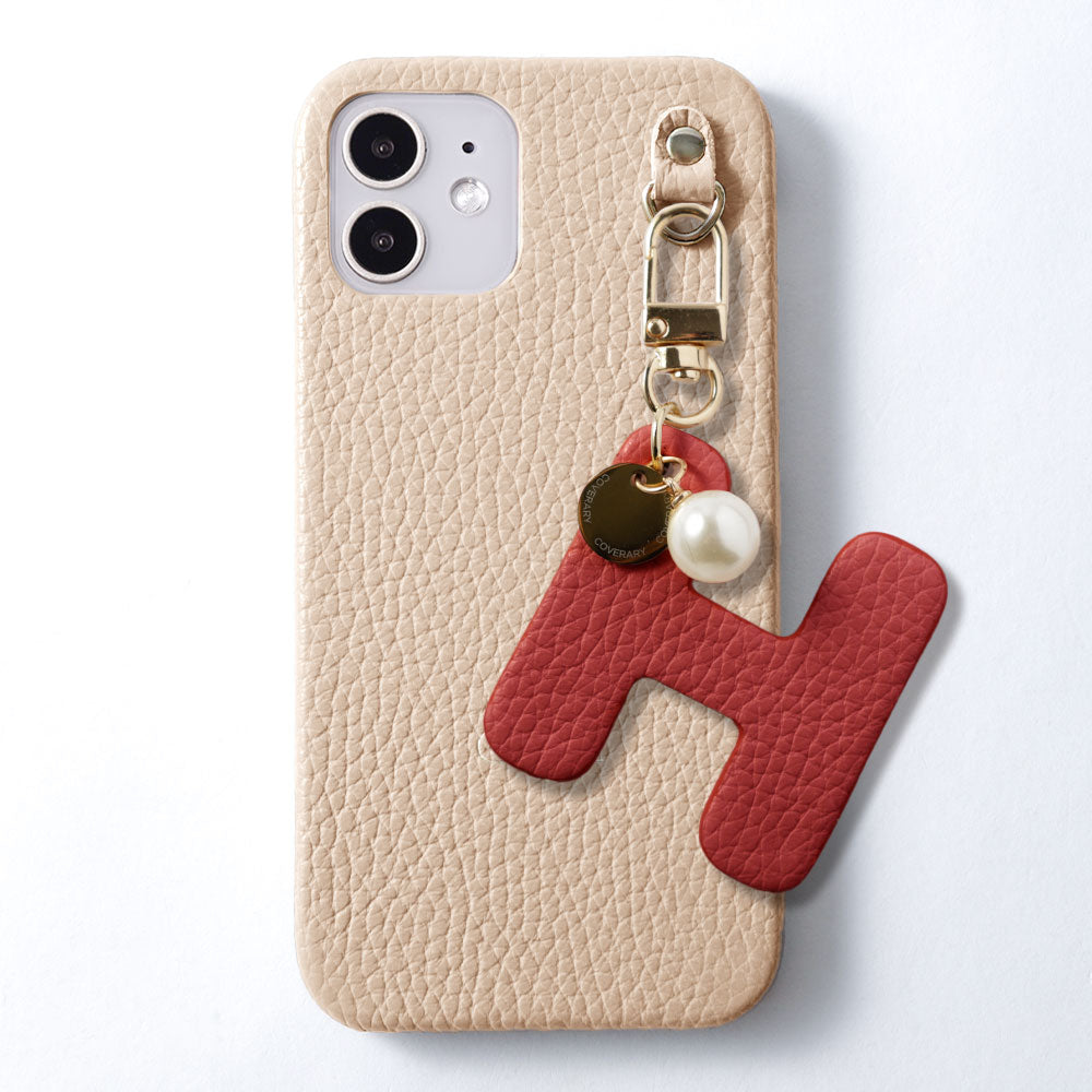 Genuine leather 32 colors Italian shrink leather BIG initial charm back case Galaxy series