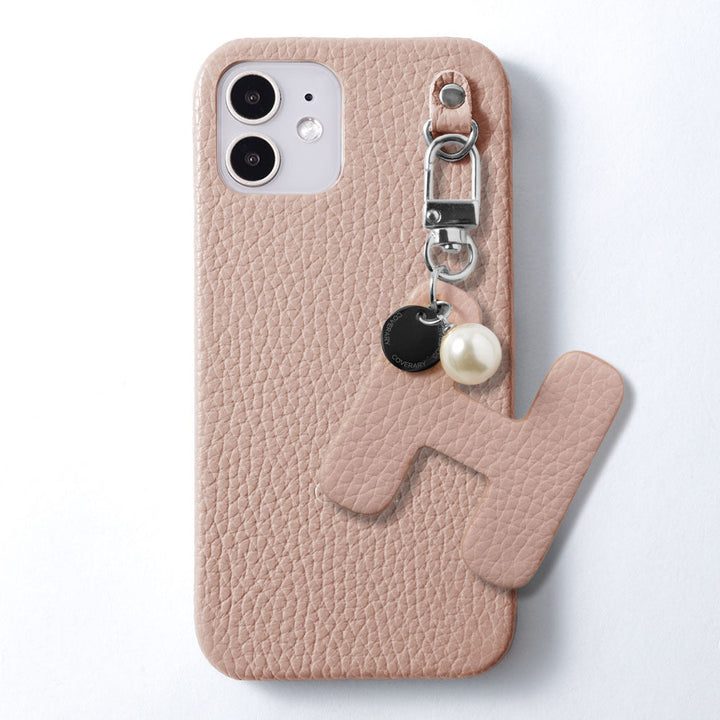 Genuine leather 32 colors Italian shrink leather BIG initial charm back case Galaxy series