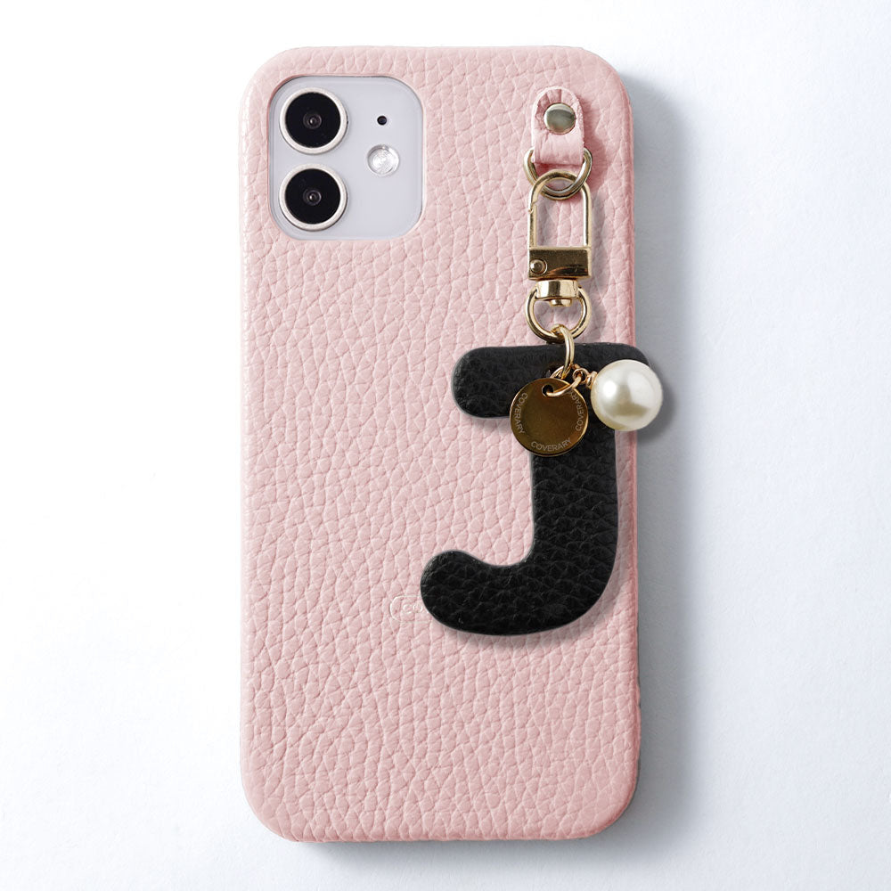 Genuine leather 32 colors Italian shrink leather BIG initial charm back case Galaxy series